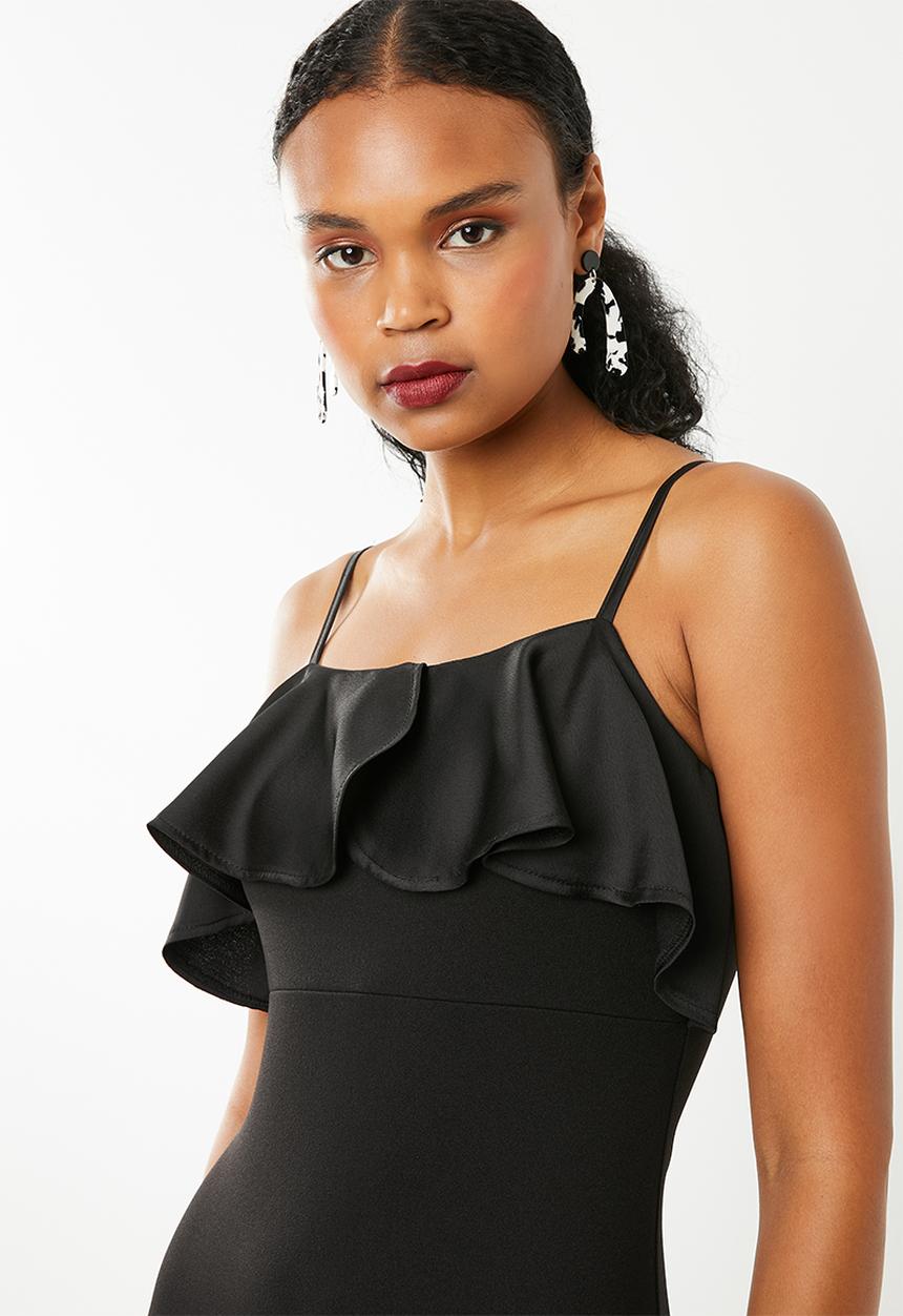 Superbalist - Structured ruffle dress - black