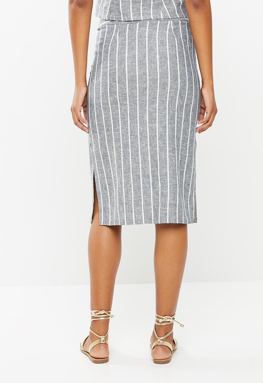 Superbalist - Midi button through skirt - navy