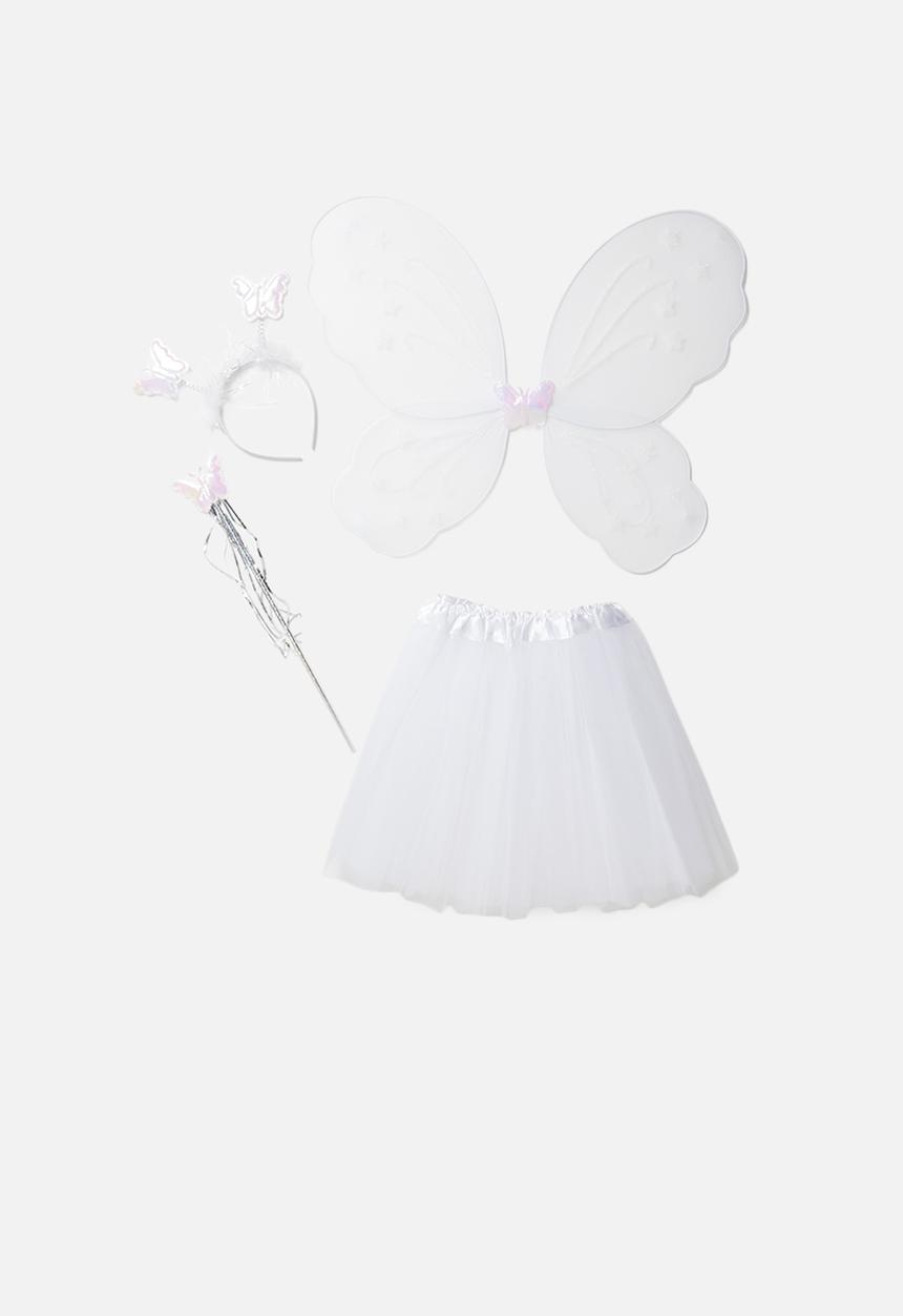 Jewels and Lace - Butterfly wing and tutu - white