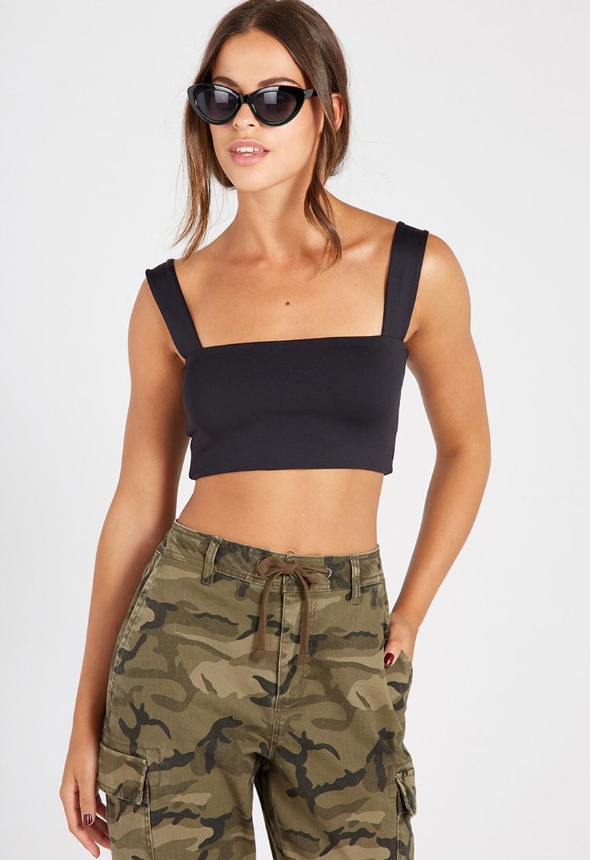 Supré  - Luxe wide strap crop - black