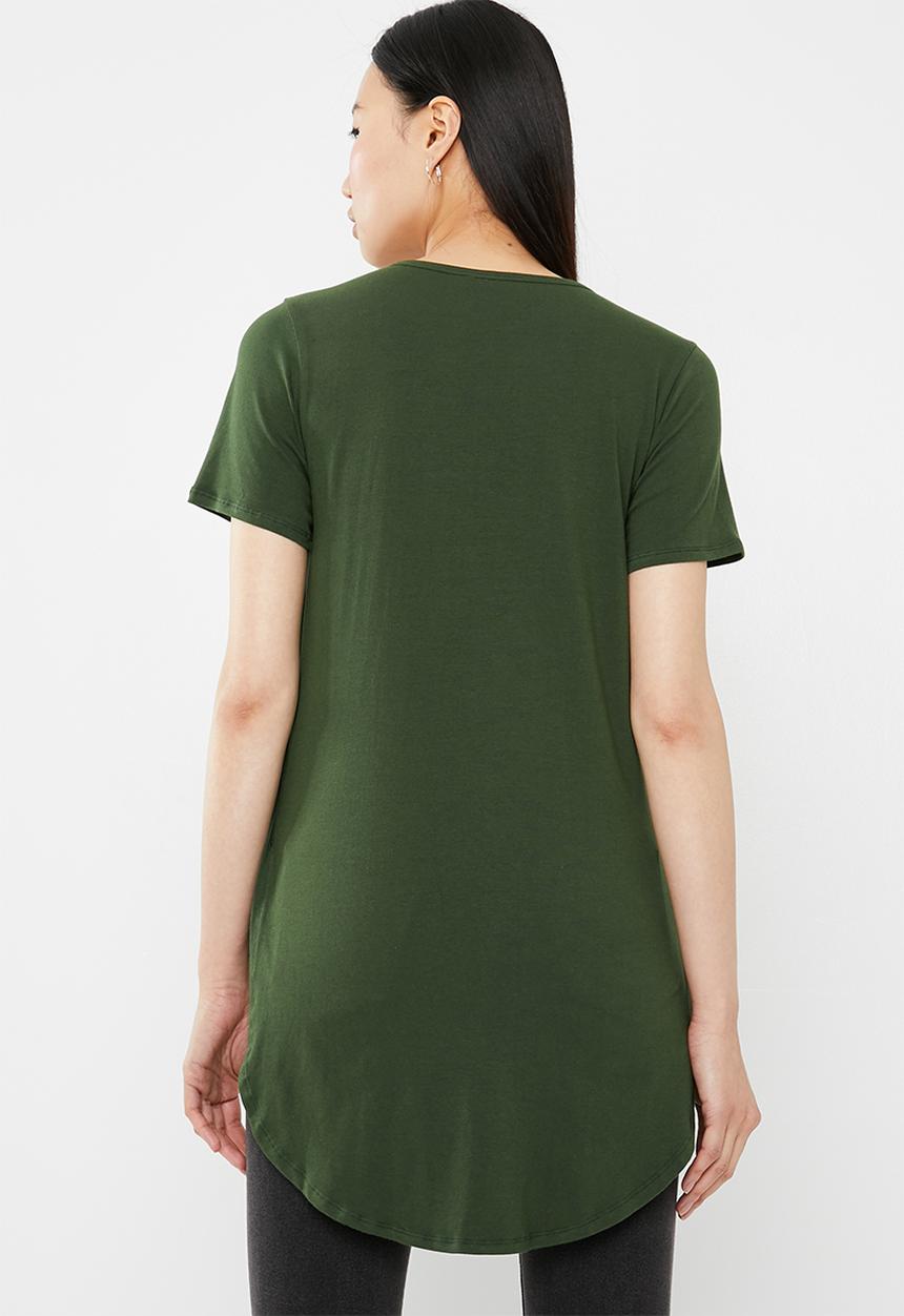 c(inch) - High-low T-shirt - green
