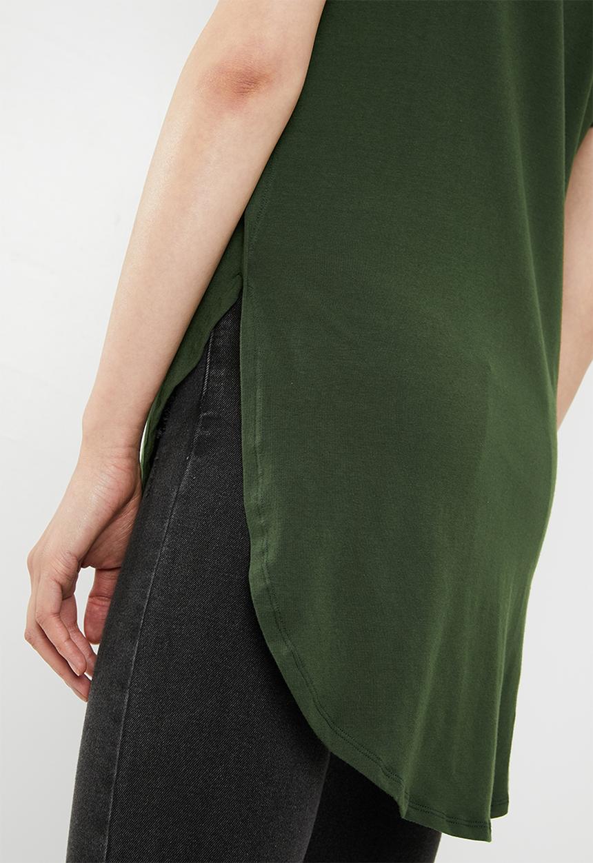 c(inch) - High-low T-shirt - green