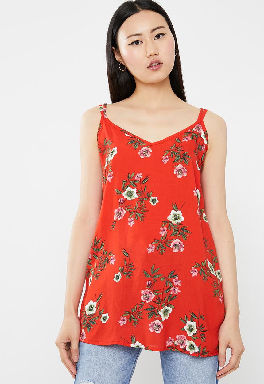 c(inch) - Longer length cami - red