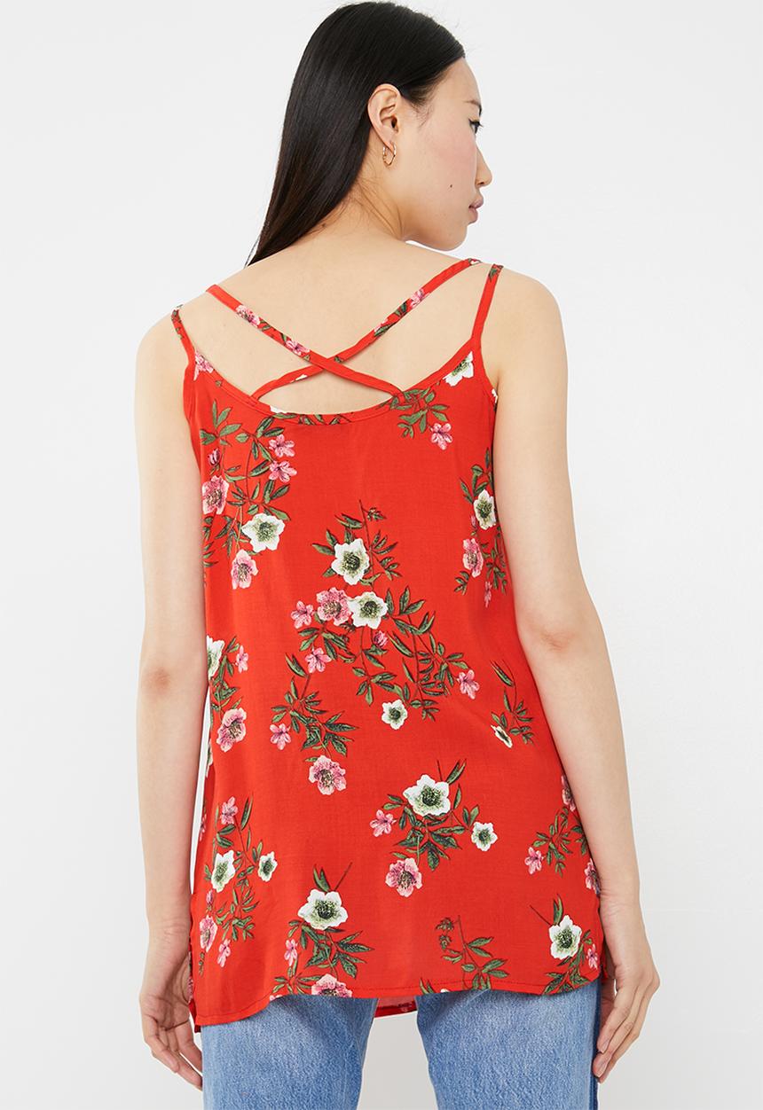 c(inch) - Longer length cami - red