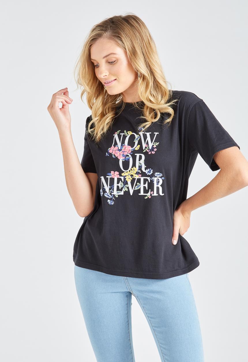 Supré  - Royal printed tee - black