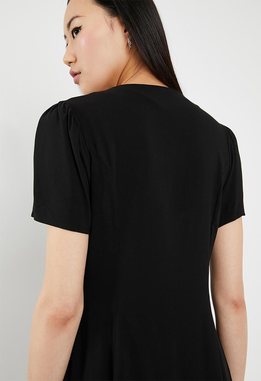 c(inch) - Front button mini dress - black