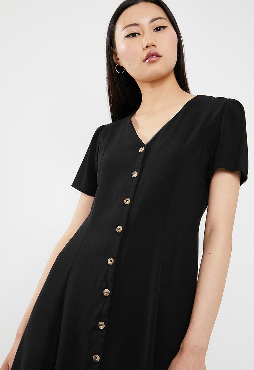 c(inch) - Front button mini dress - black