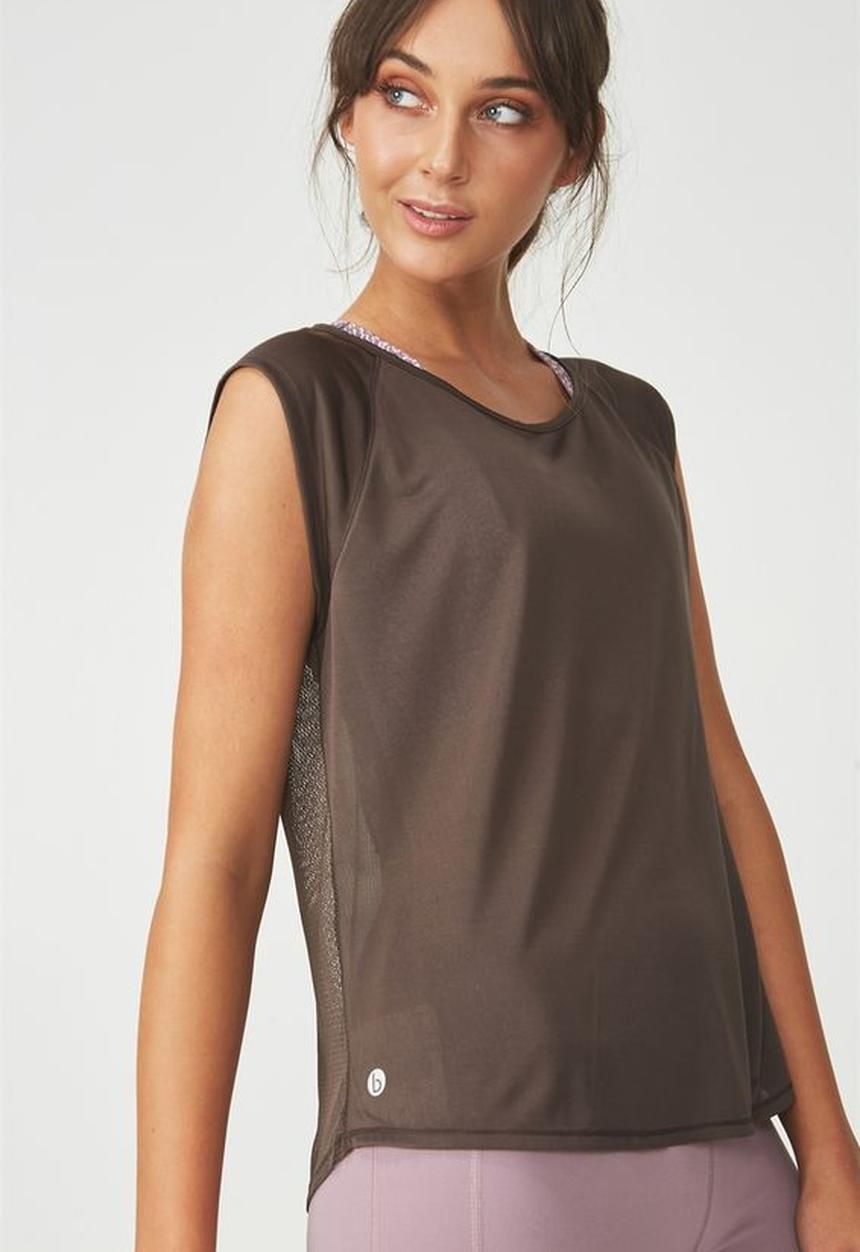 Cotton On - Split back T-shirt - brown