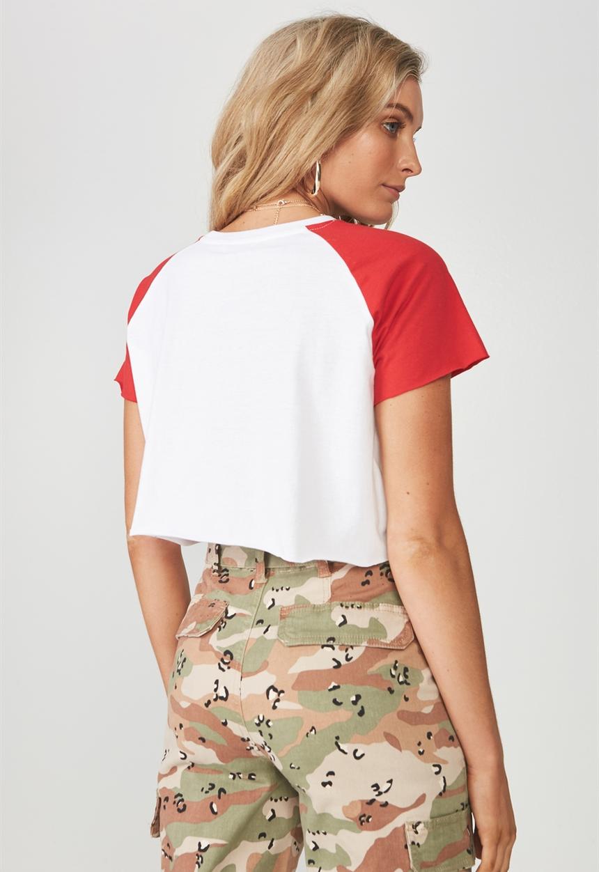 Supré  - Raglan super cropped tee arizona - red & white