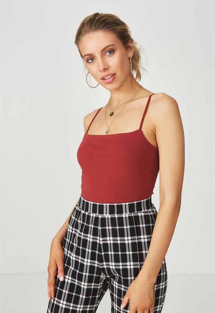 Supré  - Square neck cami - red 