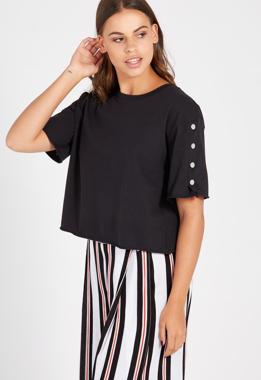 Supré  - Snap side tee - black 