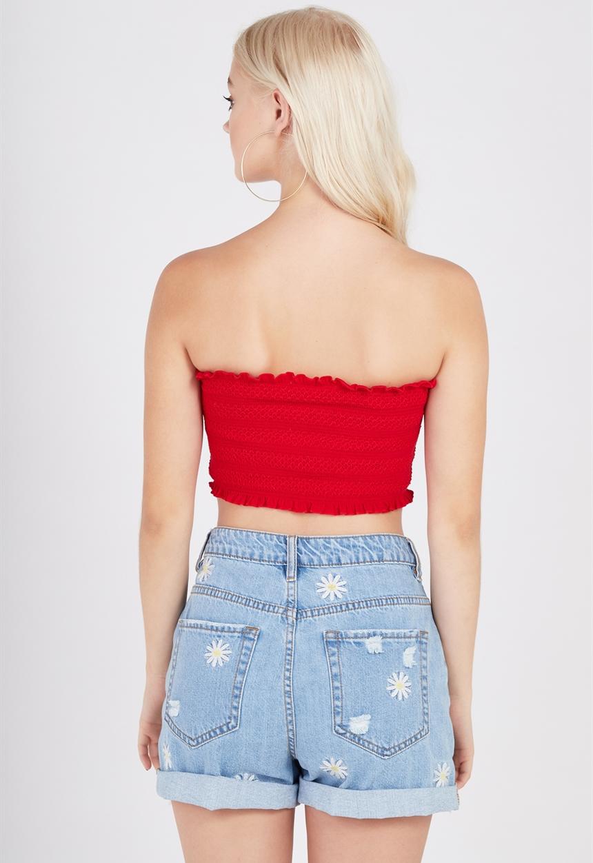 Supré  - Shirred bandeau - red 