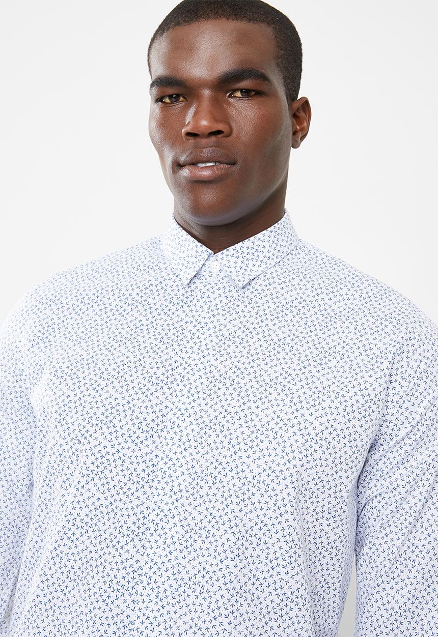 Only & Sons - Kalen ditsy shirt - white