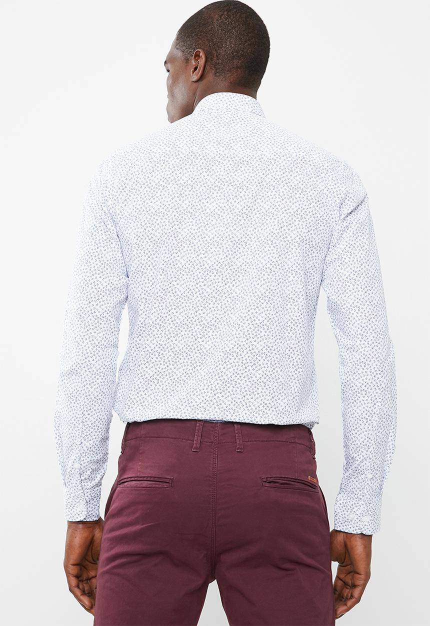 Only & Sons - Kalen ditsy shirt - white