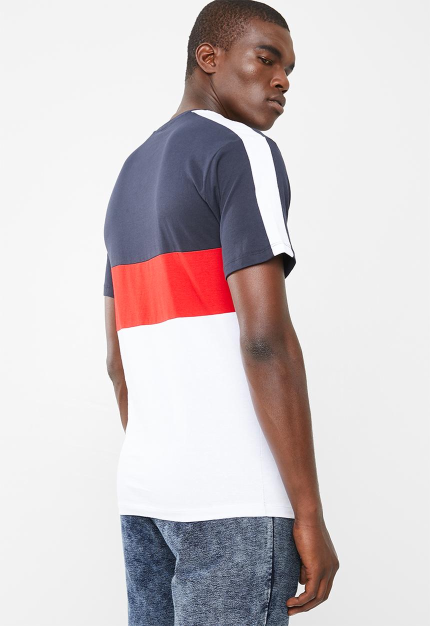 Only & Sons - Bailey colourblock tee - navy/white