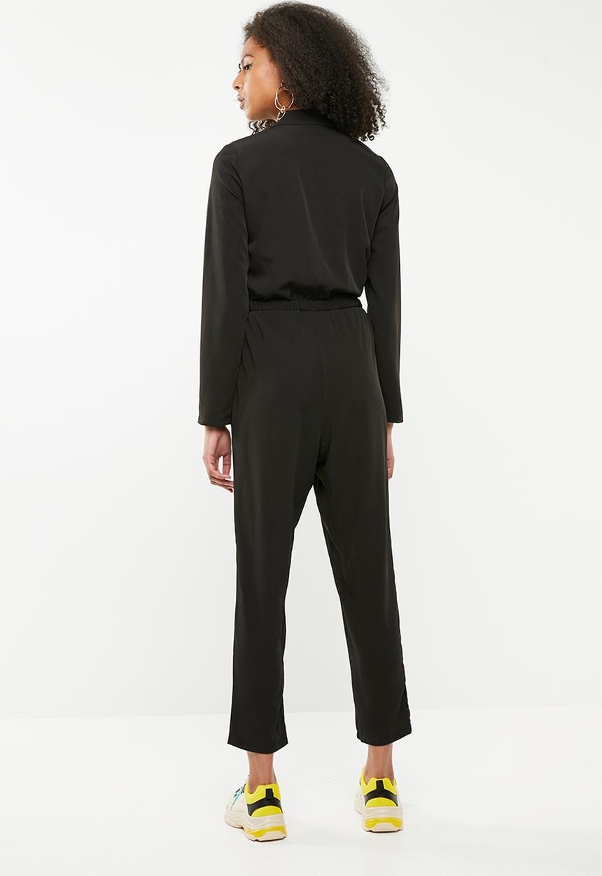 Missguided - Utility zip front jumpsuit-black