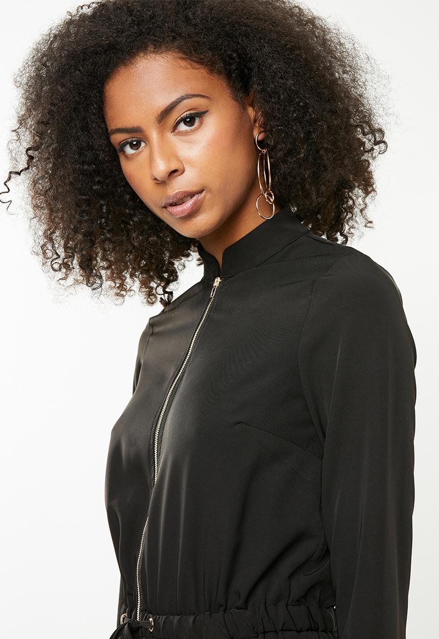 Missguided - Utility zip front jumpsuit-black