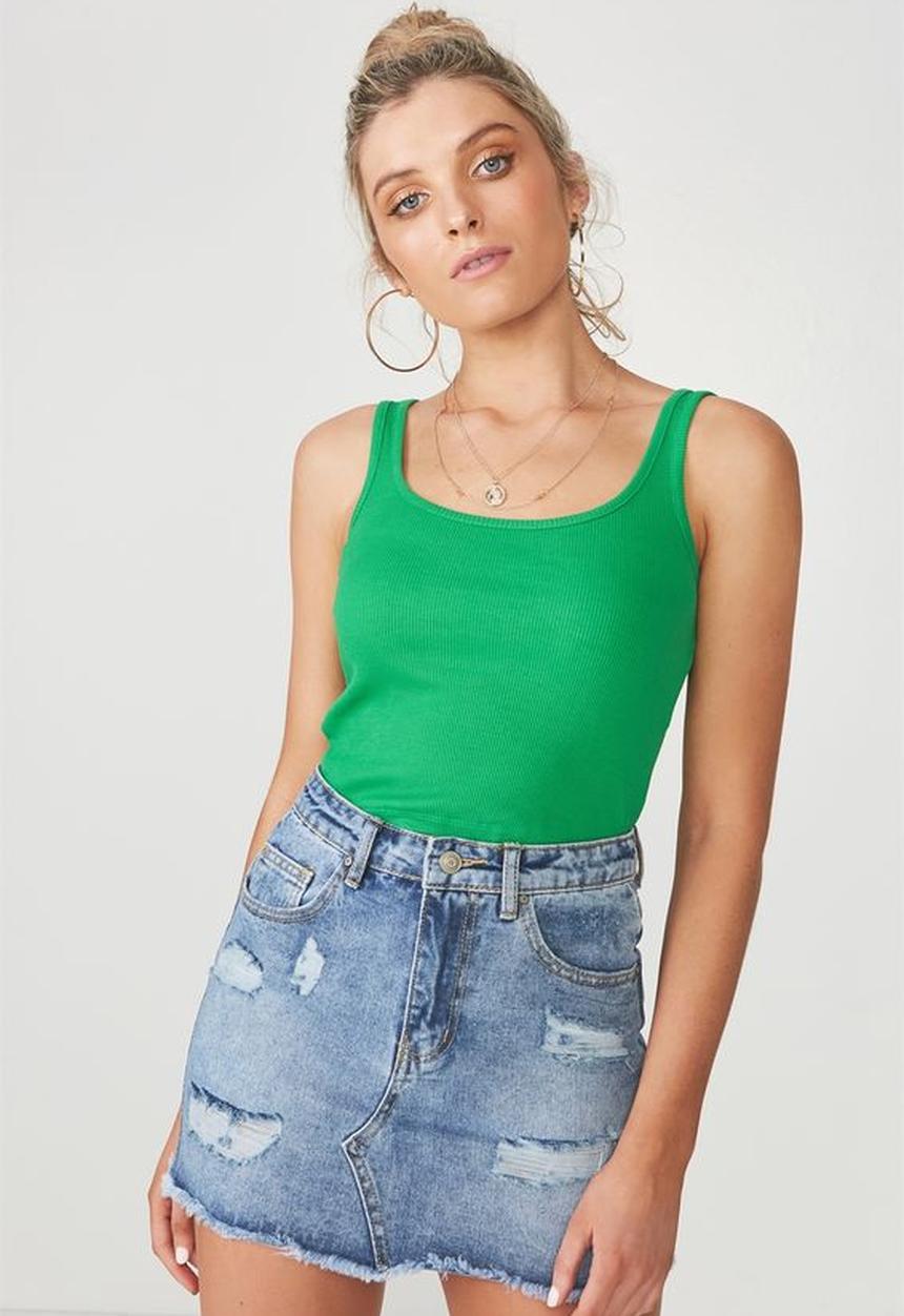 Supré  - Rita ribbed singlet - green 