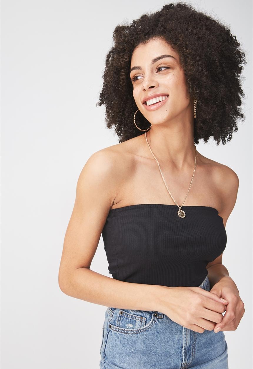 Supré  - Bella rib boobtube - black