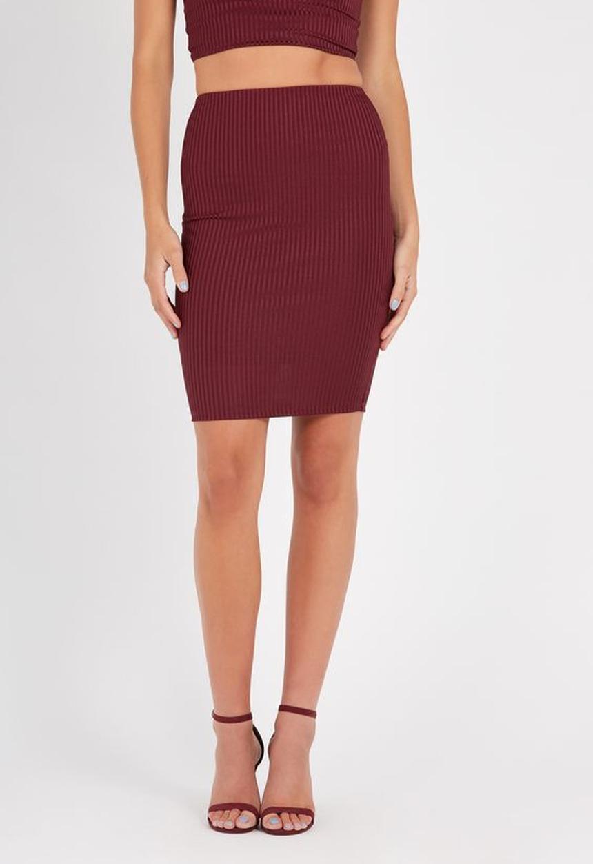 Supré  - Luxe rib tube skirt - burgundy