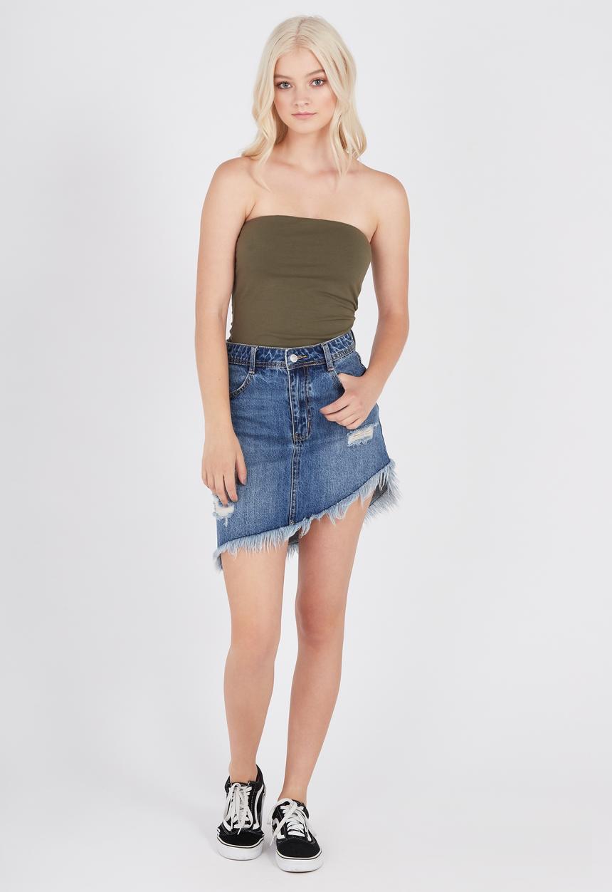 Supré  - Long boobtube built-in bra - olive 