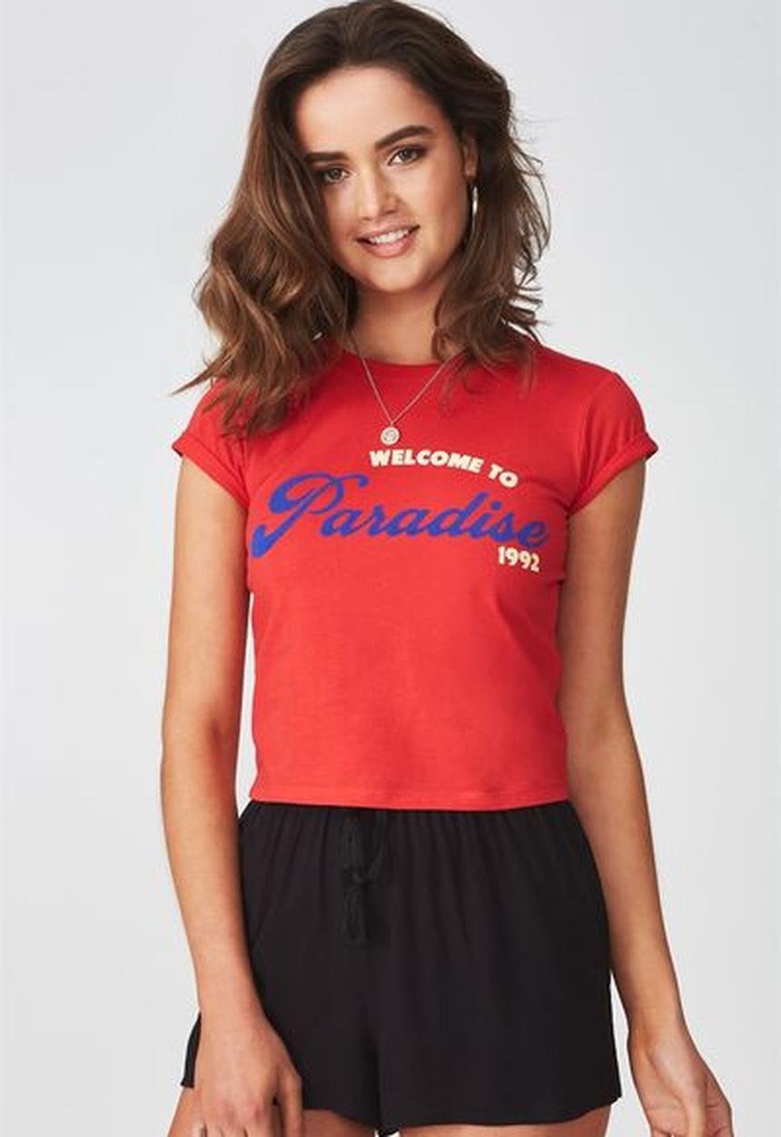 Supré  - Printed baby tee - red 