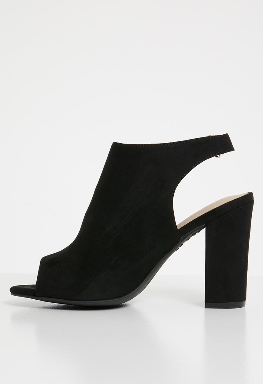 New Look - Comfort flex peep toe block heels - black
