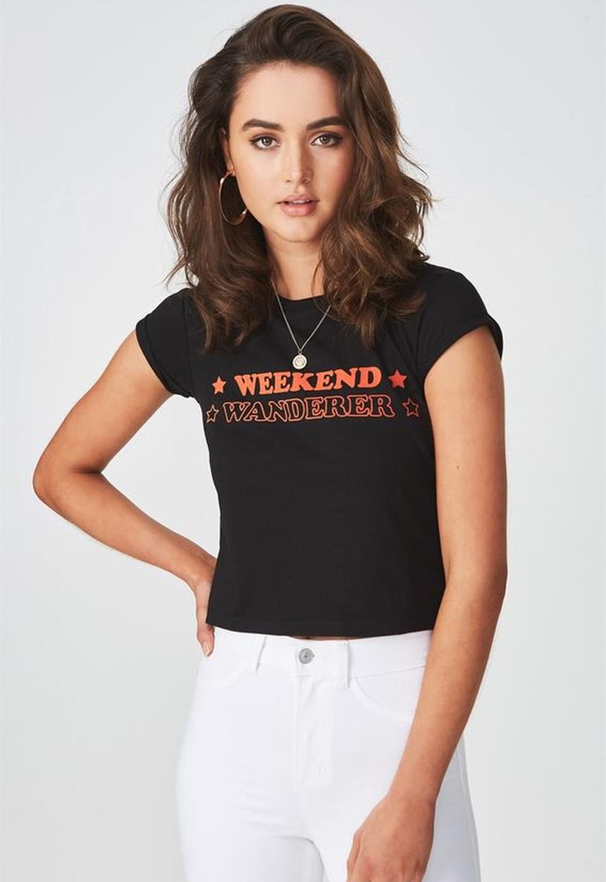 Supré  - Printed baby tee - black 