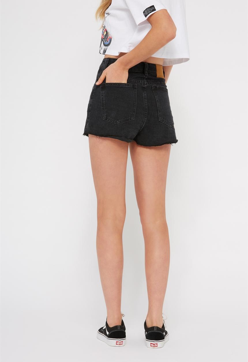 Factorie - Mom shorts thrift - black 
