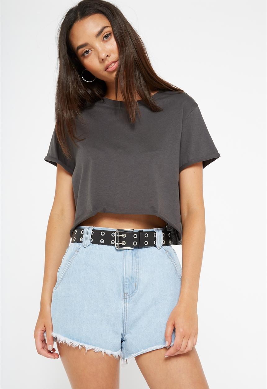 Factorie - Cut off cuffed tee - grey