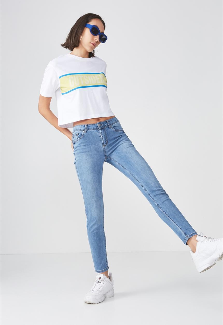 Factorie - Graphic boxy tee - white 