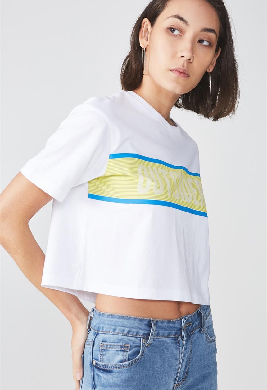 Factorie - Graphic boxy tee - white 