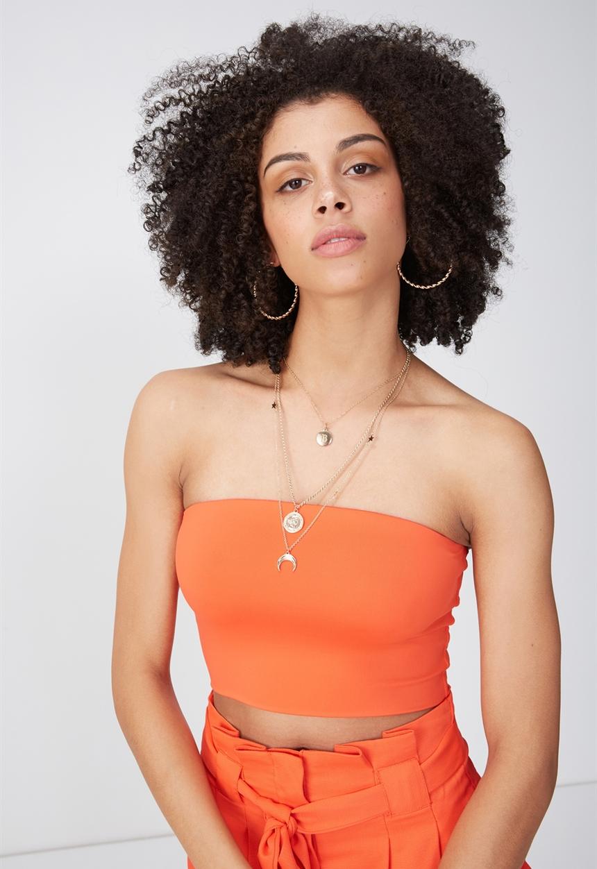 Supré  - Luxe strapless crop top - orange 