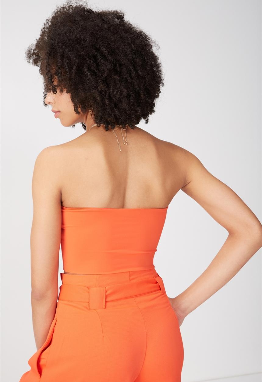 Supré  - Luxe strapless crop top - orange 