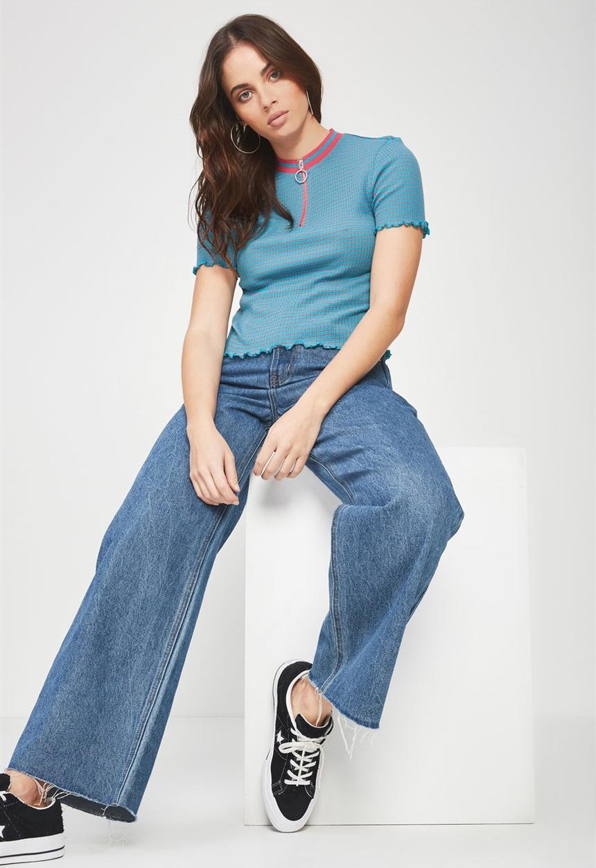 Factorie - Short sleeve beetroot - turquoise