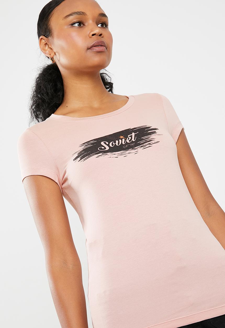 SOVIET - Ladies crew neck tee - pale pink