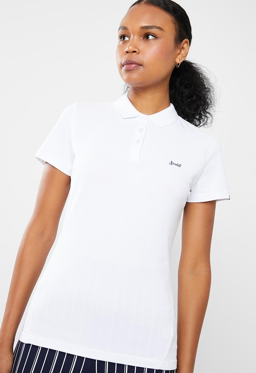 SOVIET - Ladies golfer pique elastane - white