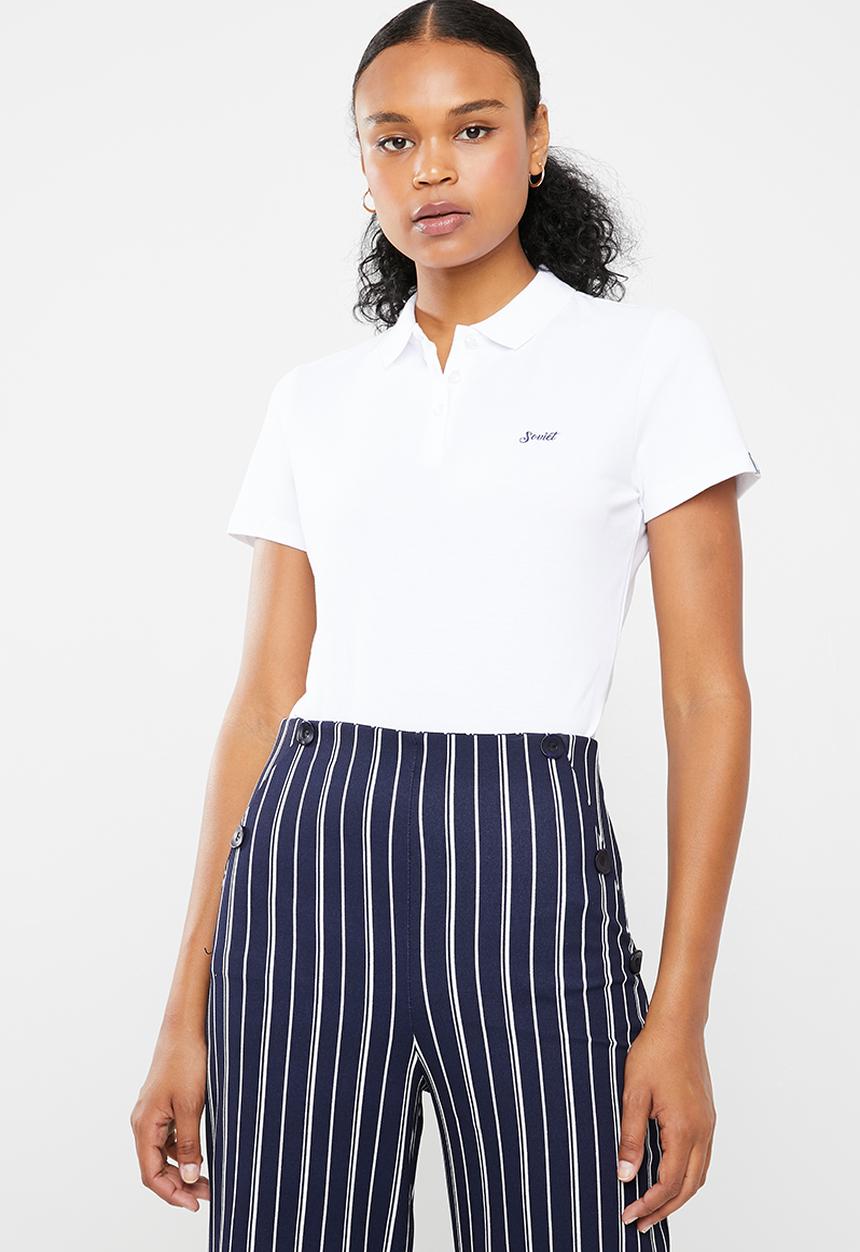 SOVIET - Ladies golfer pique elastane - white