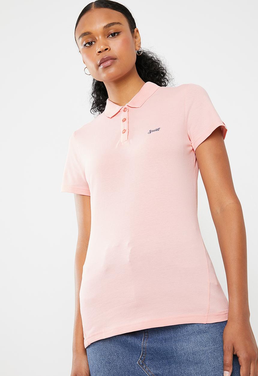 SOVIET - Ladies golfer pique elastane - pale pink