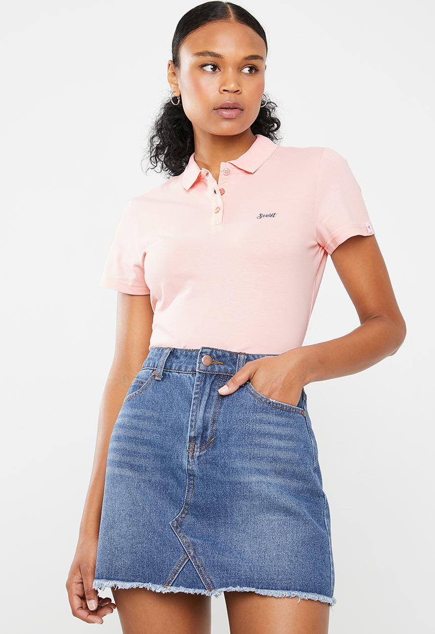 SOVIET - Ladies golfer pique elastane - pale pink