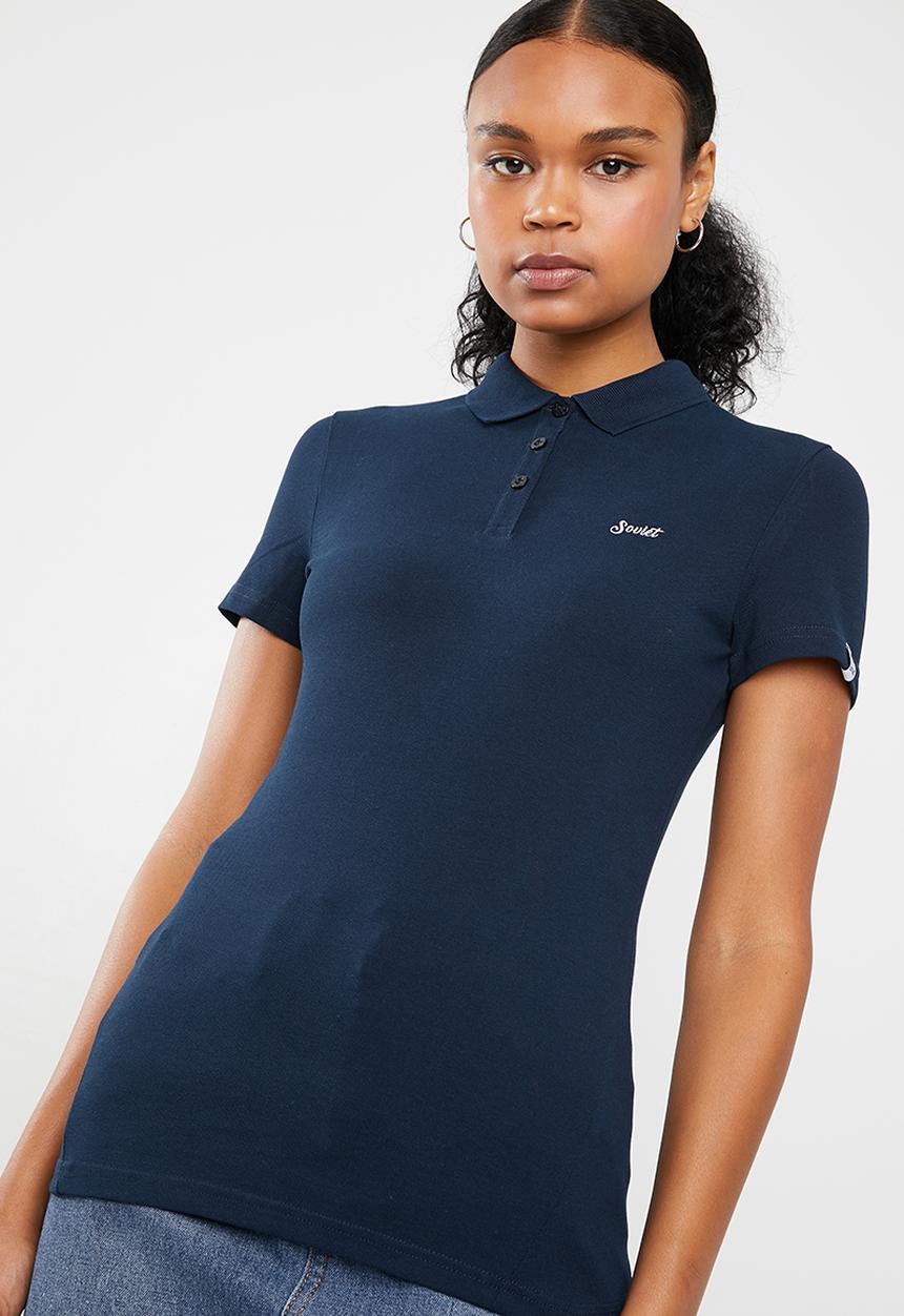 SOVIET - Ladies golfer pique elastane - navy