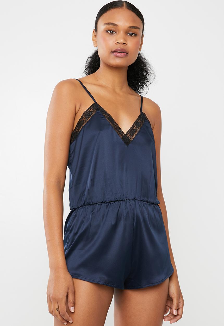Superbalist - Sleep lace detail teddy - navy
