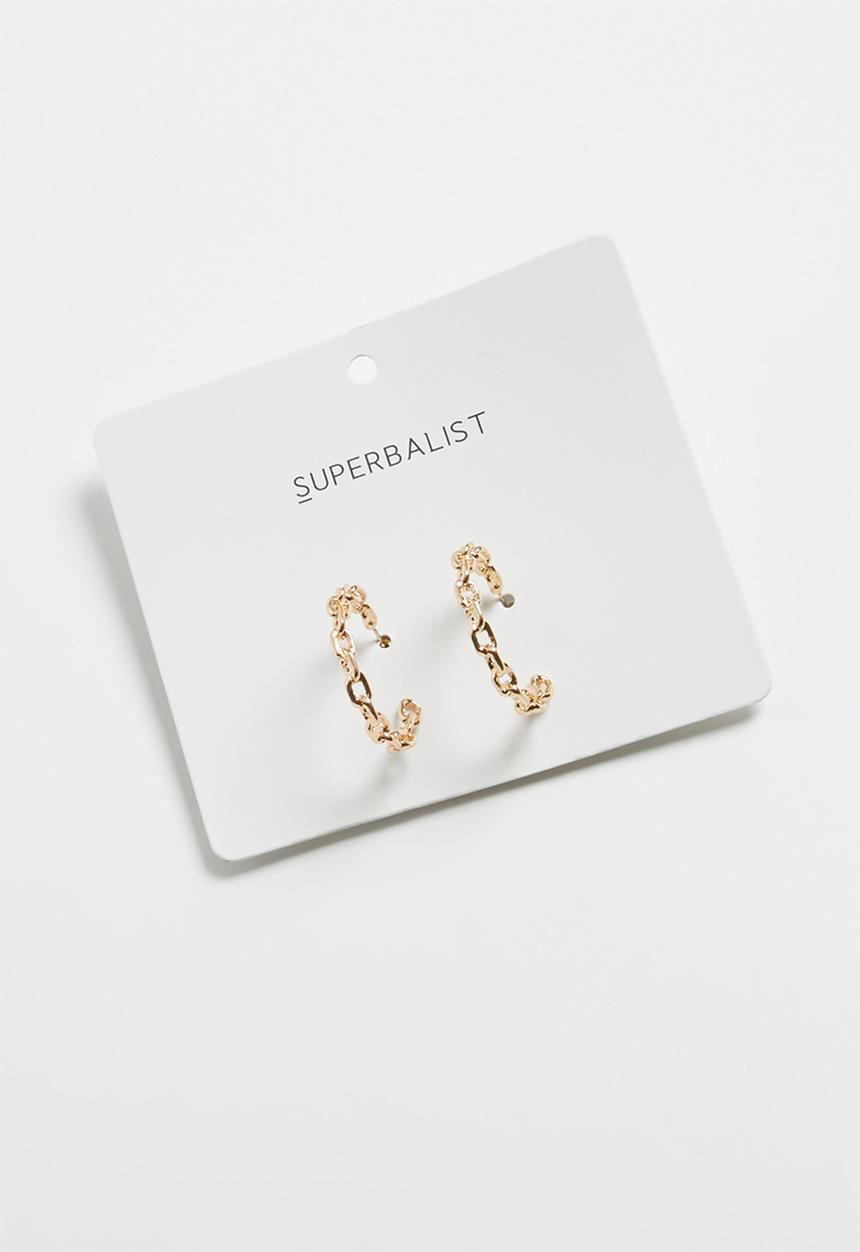 Superbalist - Chain hoop earrings - gold