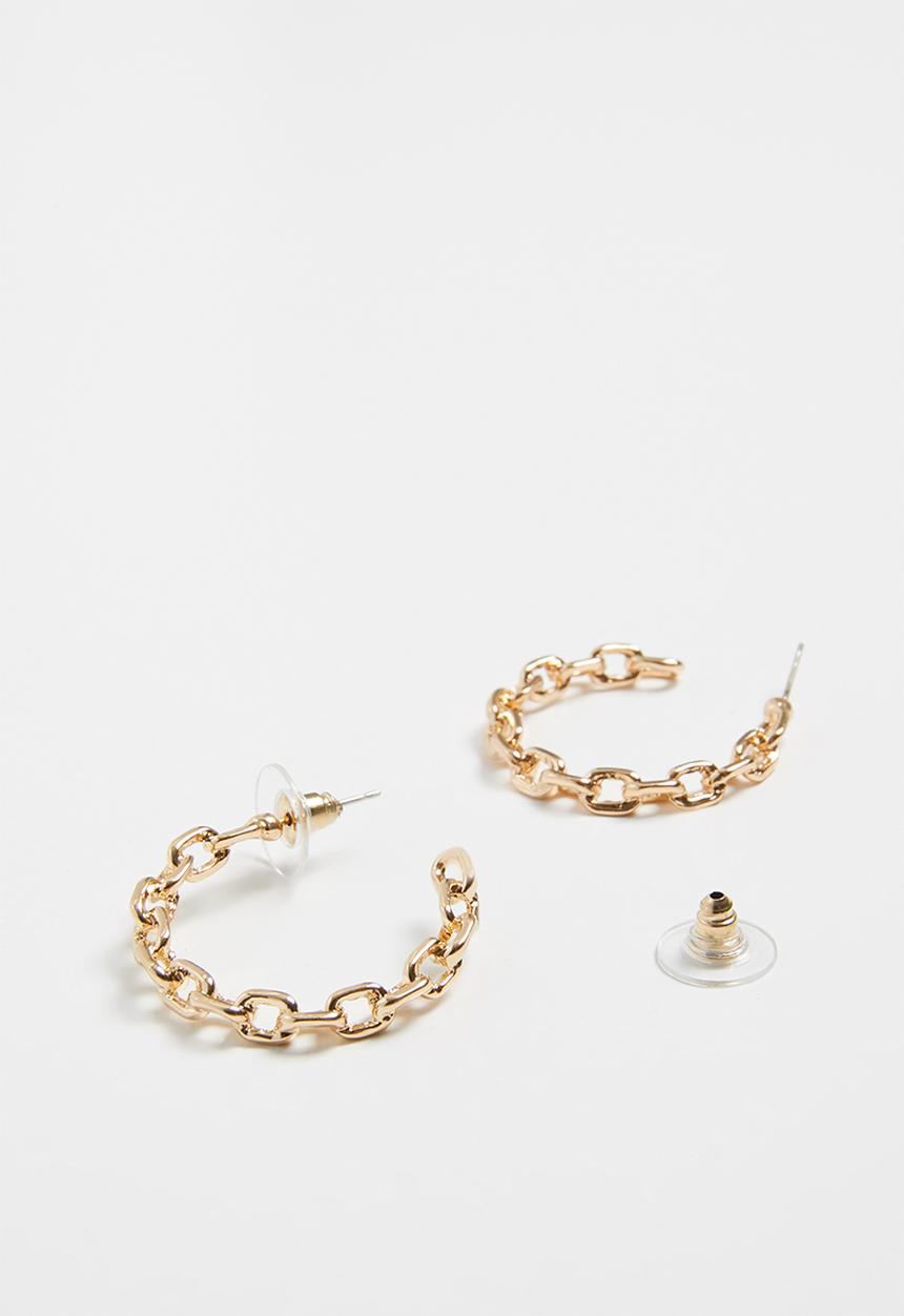 Superbalist - Chain hoop earrings - gold