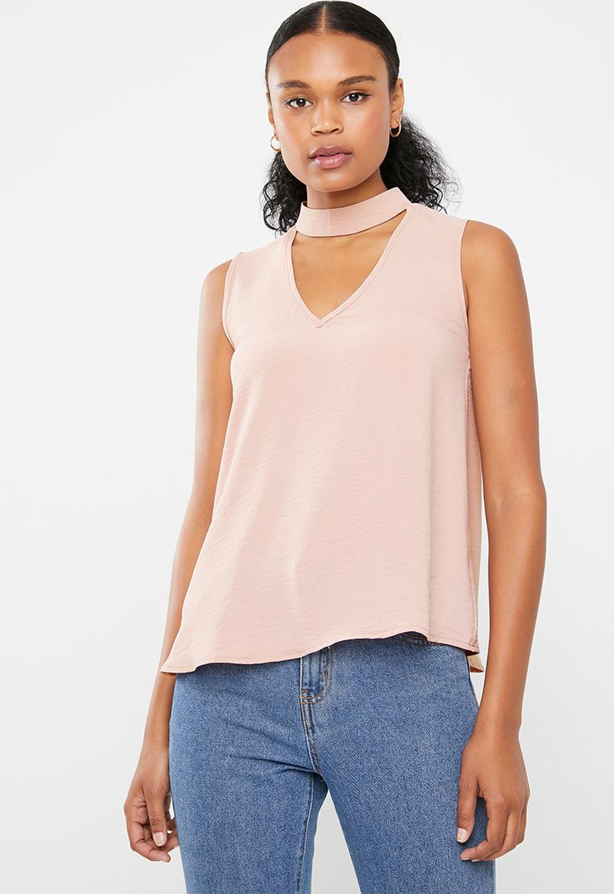 Superbalist - Sleeveless choker blouse - pink 
