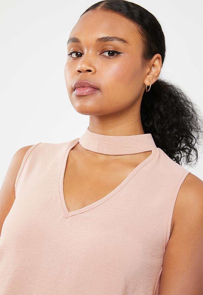 Superbalist - Sleeveless choker blouse - pink 