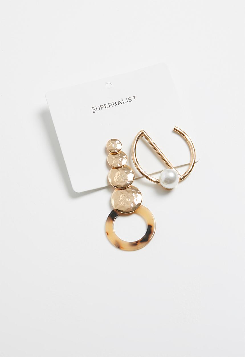 Superbalist - Meghan mismatched earrings - gold
