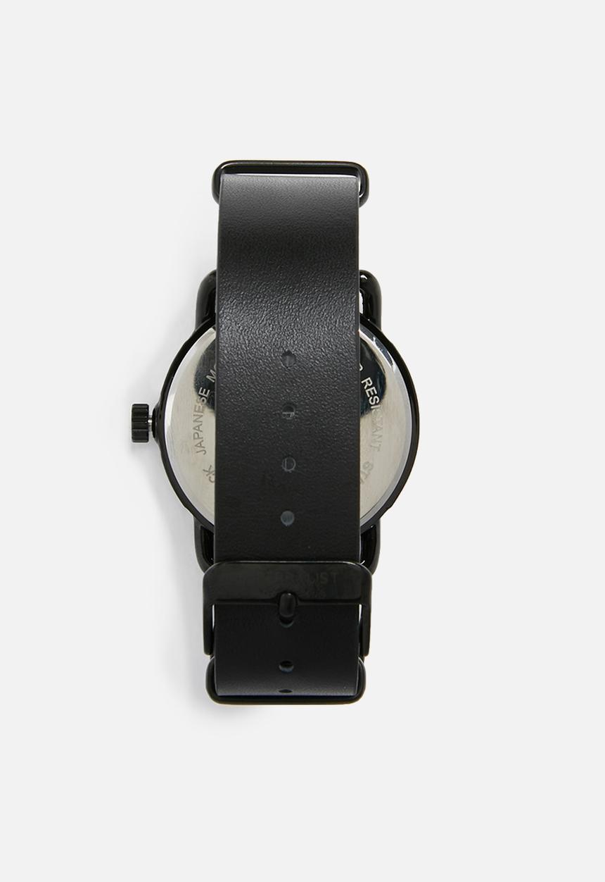 Superbalist - Reign leather watch - black