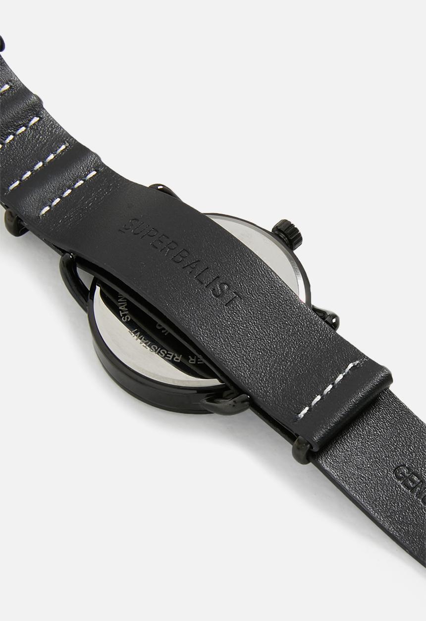 Superbalist - Reign leather watch - black
