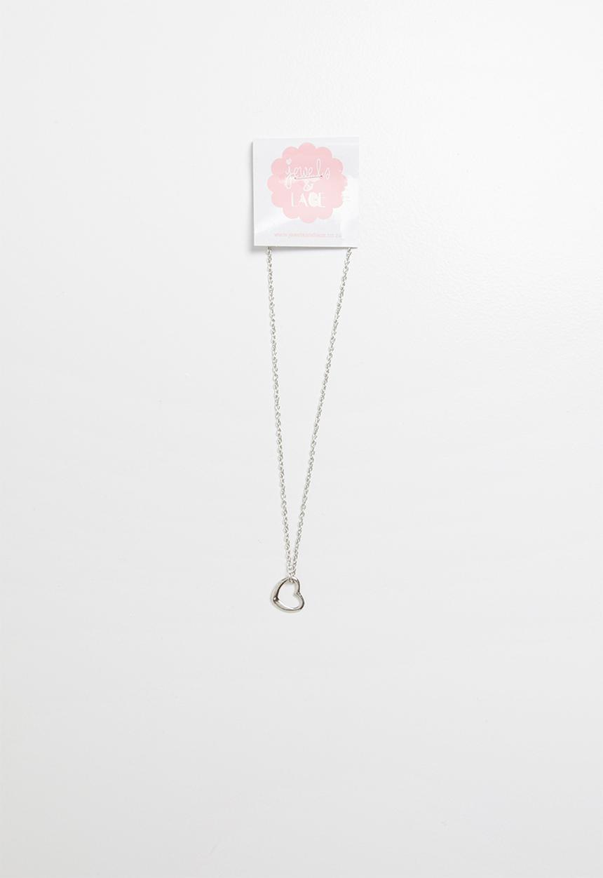 Jewels and Lace - Heart design necklace - silver